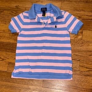 Polo by Ralph Lauren Kids Blue and Pink Striped Polo